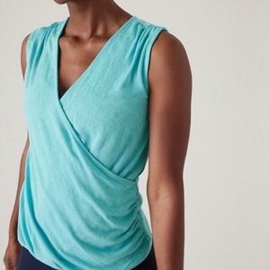 Athleta Breezy Wrap Tank Camisole Seafoam Teal Green Medium